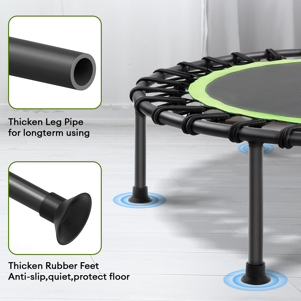 ONETWOFIT 42" Rebounder Trampoline for Adults, Silent Mini Trampoline Indoor Exercise Fitness Trampoline Bungee Rebounder