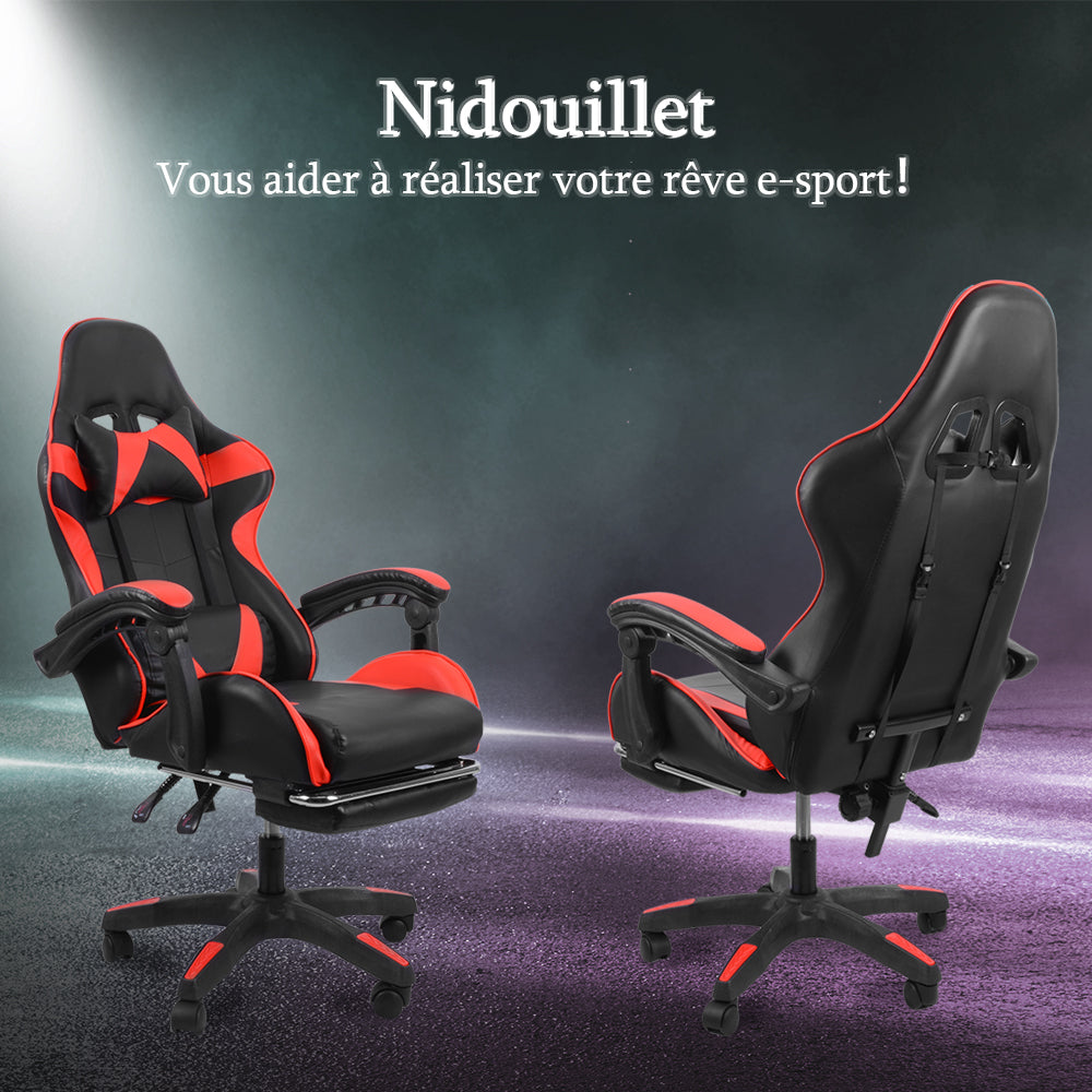 Chaise de bureau Nidouillet chaise gamer avec repose-tête AB065