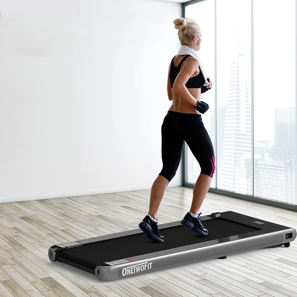Smart flat treadmill with anti-skid and shock absorption function OT0342