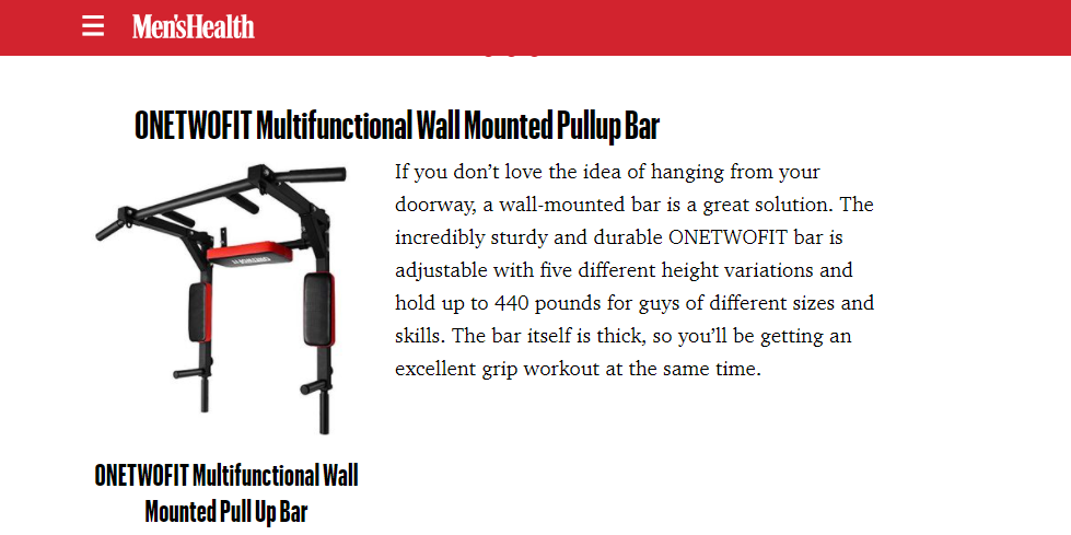MEN'S HEALTH: BEST PULLUP BAR FOR HOME WORKOUTS