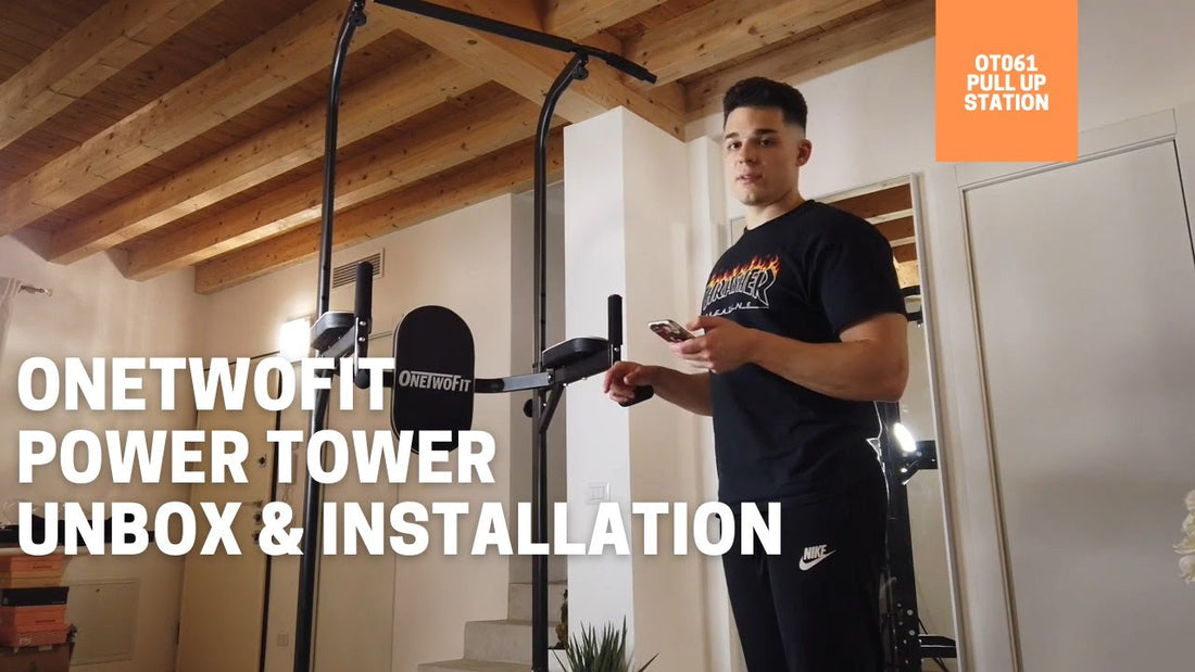 Power Tower Standing Pull Up Bar OT061 Unbox & Review by RICCARDO BENEDETTI | ONETWOFIT