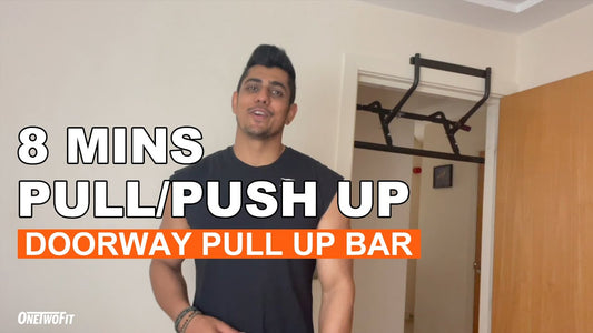 8 Min Pull Up/Push Up Workout with Doorway Pull Up Bar OT216 | OneTwoFit