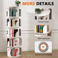 Nidouillet Rotating Bookshelf Tower, 5 Tier Spinning Bookcase Lazy Susan, Revolving 360 Book Shelf Storage Round Organizer, Vertical Rotate Turning Corner Book Case for Small Space, White  AB038608