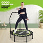 ONETWOFIT Foldable Rebounder Trampoline for Adults, 45" Mini Fitness Trampoline W/Adjustable Foam Handle Bungees, Quiet Exercise Trampoline Max Load 330lbs