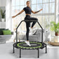 ONETWOFIT Foldable Rebounder Trampoline for Adults, 45" Mini Fitness Trampoline W/Adjustable Foam Handle Bungees, Quiet Exercise Trampoline Max Load 330lbs