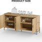 Fluted Buffet Cabinet with Storage, 63" Sideboard Cabinet with 4 Doors & Adjustable Shelves, Modern Accent Credenza, Wood Coffee Bar Console Table for Kitchen, Living Room, Dining Room and EntrywayAB034501