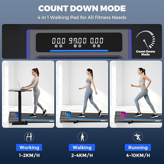ONETWOFIT Folding Treadmill for Home,Foldable Walking Treadmill,Desk treadmill,Electric Treadmill with Max Speed/Space Save/Fixed Incline/264lbs High Weight Capacity for Home Office Machine