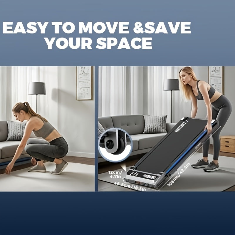 Onetwofit Walking Pad with Incline, Electric Treadmill Under Desk Running Machine Space Saving with LED Display  for Home Office