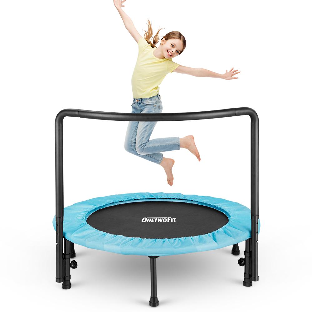 36 Inch Mini Trampoline for Kids, Portable Small Toddler Trampoline with Handrail OT201