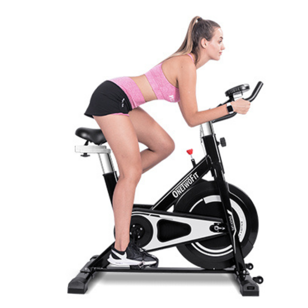 22 lbs flywheel Indoor Exercise Bike LCD Calorie Monitor for
