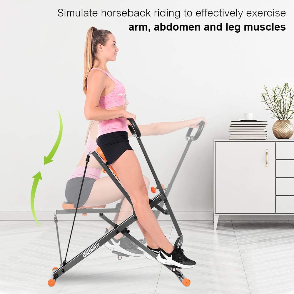 Foldable Exercise Bike Fitness Workout System for Abs Arms Legs Back and Glutes Train Cardio Exercise at Home