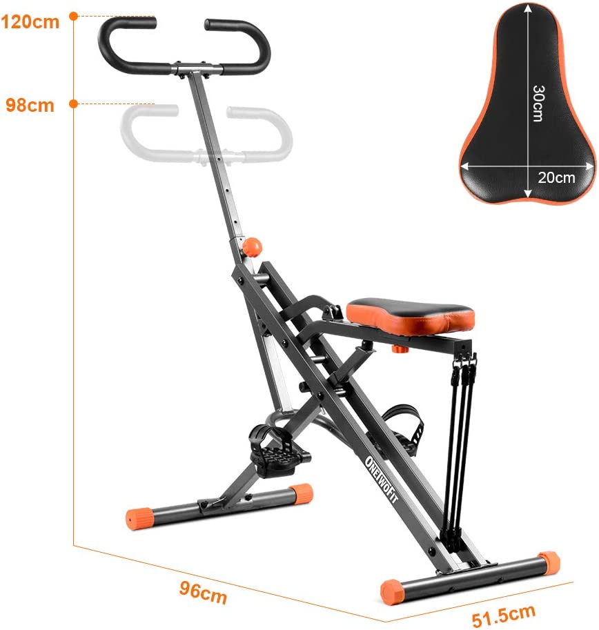 Foldable Exercise Bike Fitness Workout System for Abs Arms Legs Back and Glutes Train Cardio Exercise at Home
