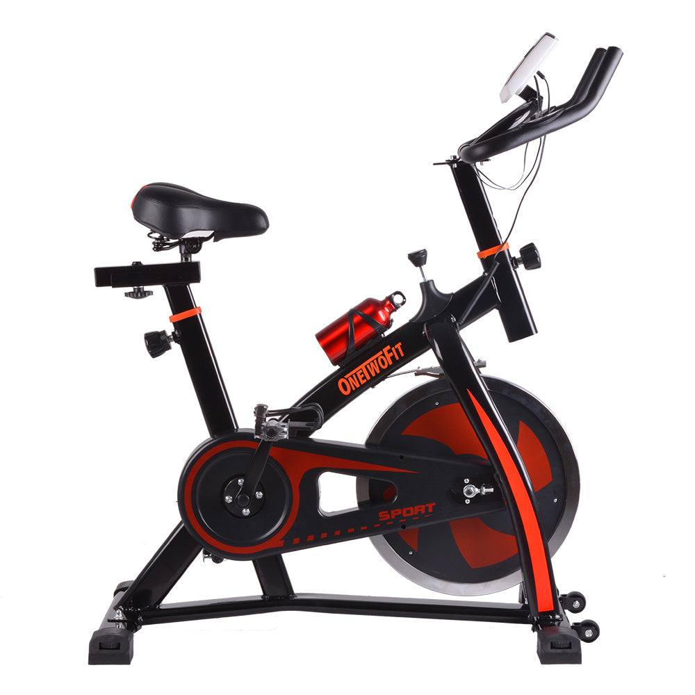 Spinning Bike Indoor Exercise Bike With LCD Monitor With Belt Drive And bear 440Lbs OT018R