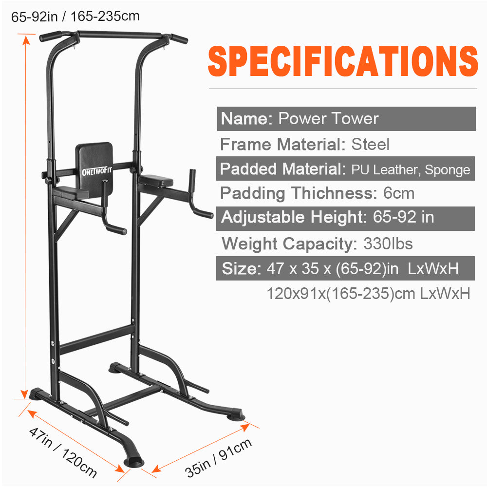 OneTwoFit Multifunctional Power Tower Inclined Bracket for  Home Gym OT084