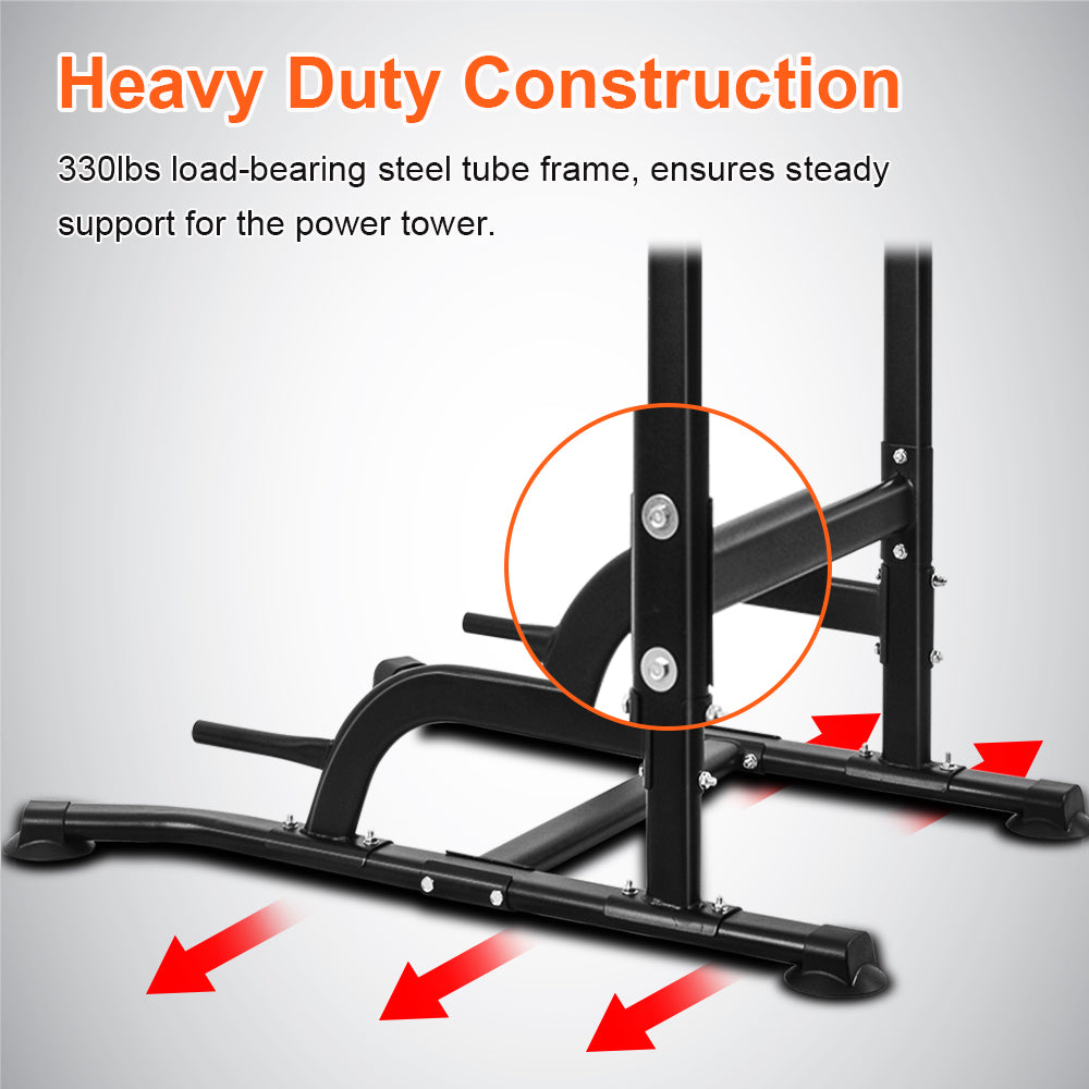 Workout Equipment ONETWOFIT Foldable Power Tower – Adjustable Pull