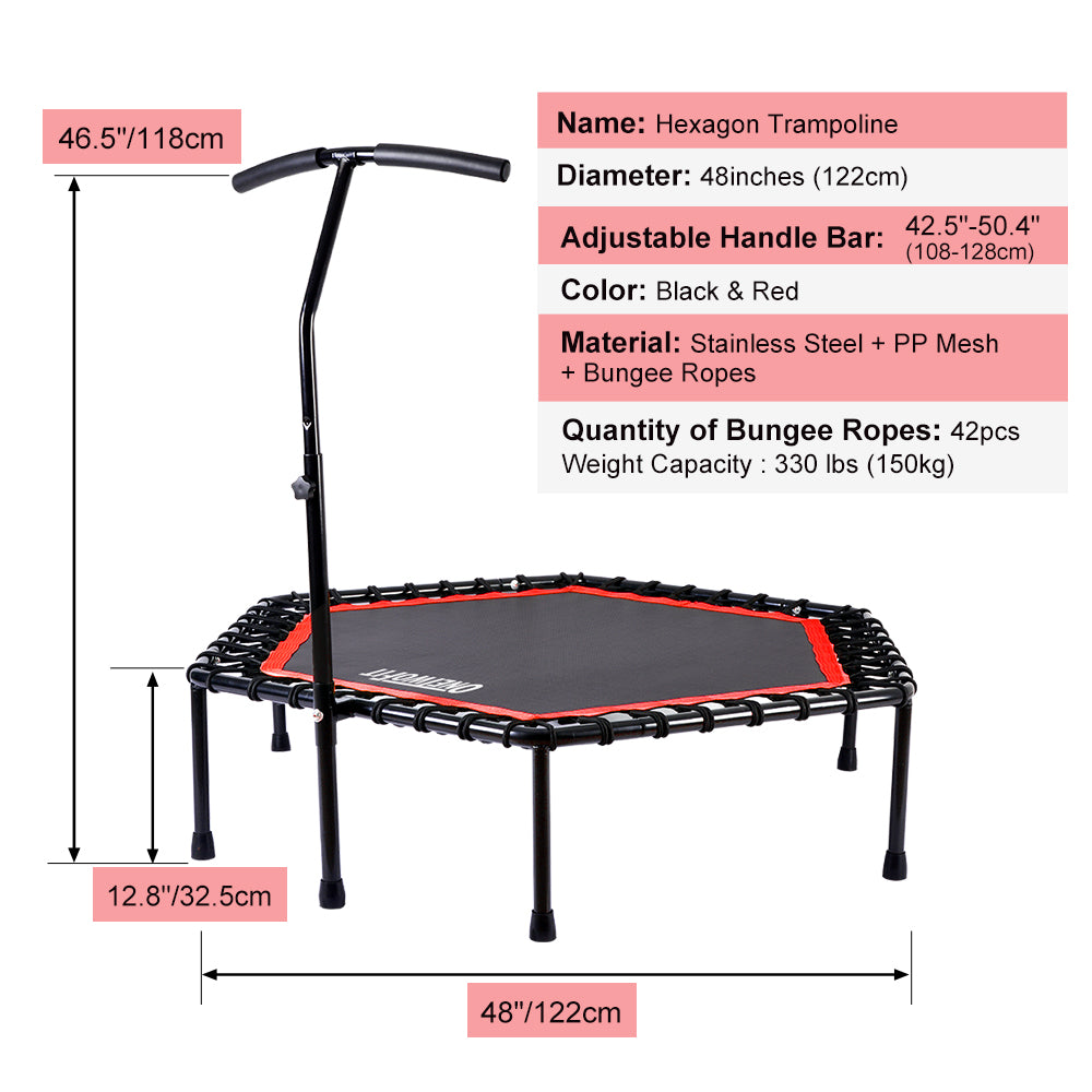 OneTwoFit 48" Silent Mini Trampoline OT064/OT088