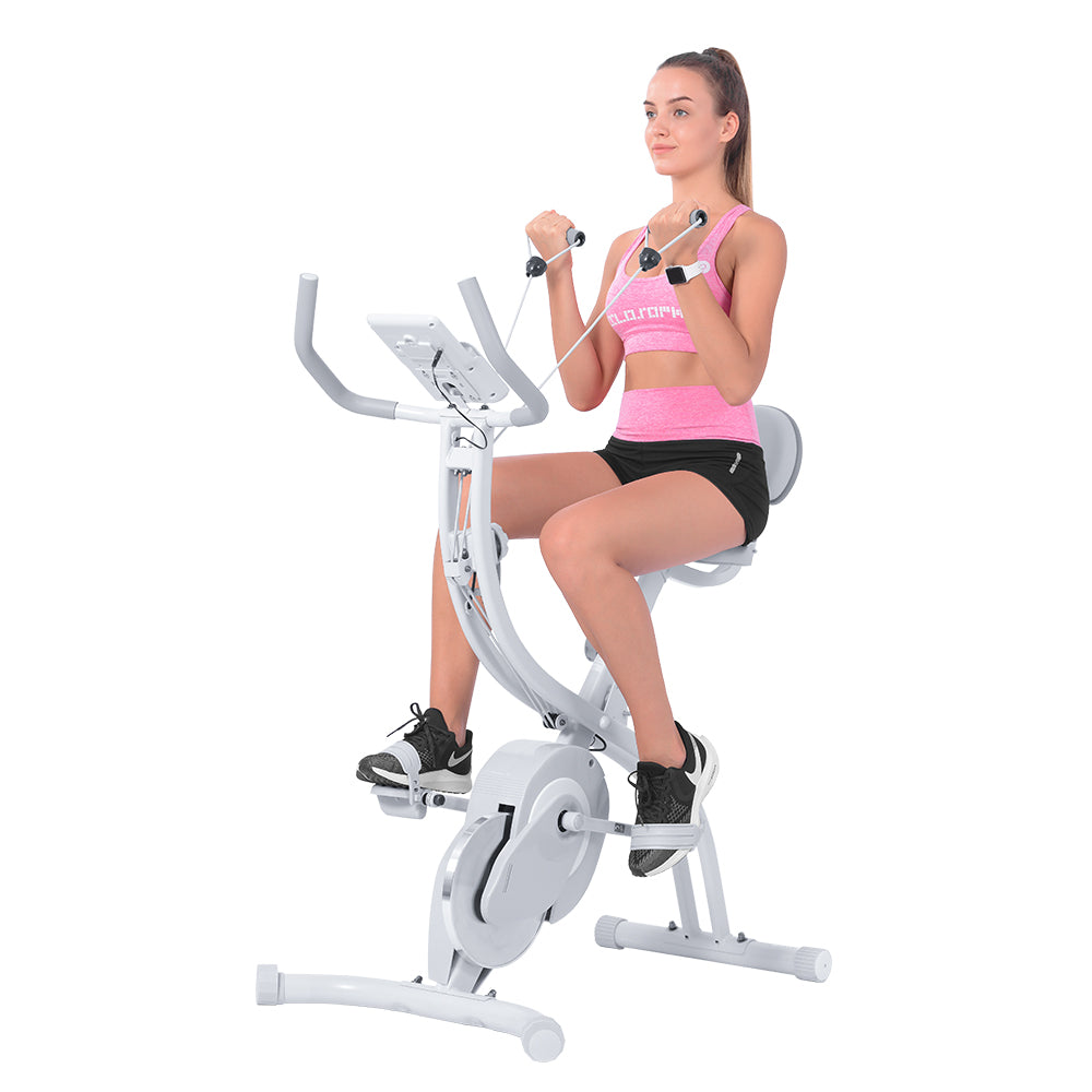 Magnetic Semi-Recumbent Bike Upright Folding Bike with Pulse Rate and Comfort XL With High Weight Capacity OT202