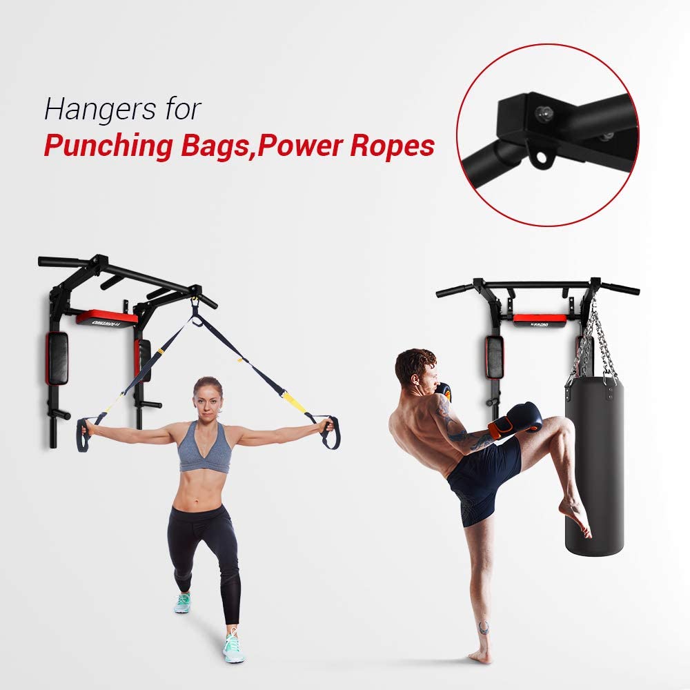 OneTwoFit Muscle-Building and Body-Sculpting Wall Mounted Pull Up Bar OT126