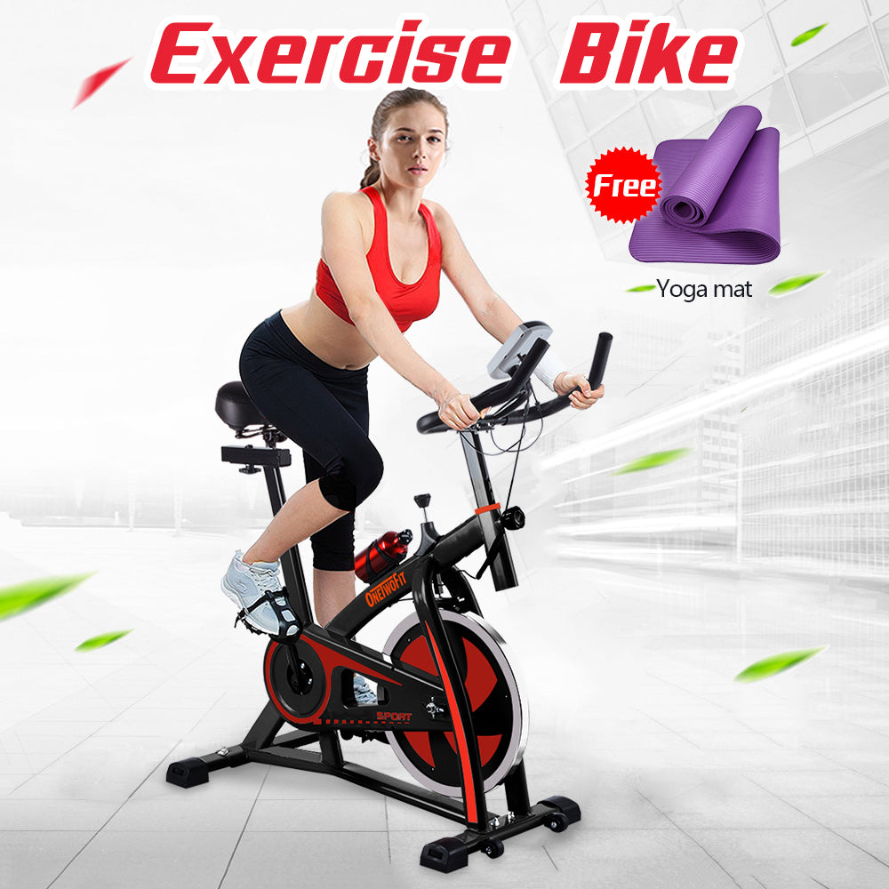 Spinning Bike Indoor Exercise Bike With LCD Monitor With Belt Drive And bear 440Lbs OT018R