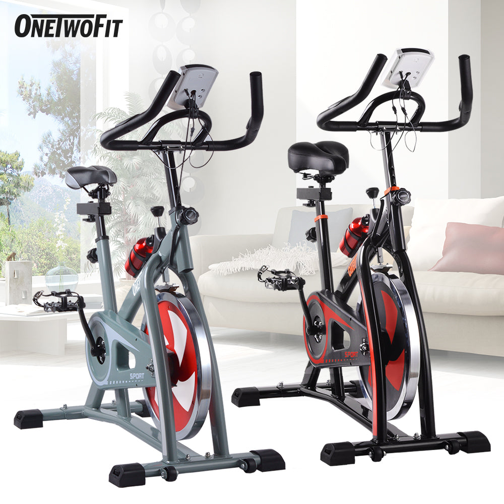 Spinning Bike Indoor Exercise Bike With LCD Monitor With Belt Drive And bear 440Lbs OT018R