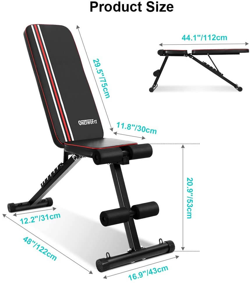 Folding Adjustable Weight Lifting Bench  Sit Up Bench for Home Gym OT226