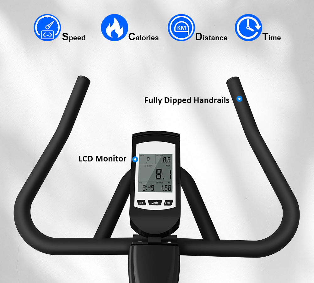 Pro Indoor Exercise Bike Spinning Bike Belt Magnetic Drive with 28Lbs Flywheel OT315