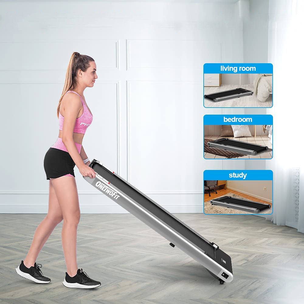 Smart flat treadmill with anti-skid and shock absorption function OT0342